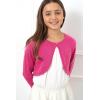 imageBlackButterfly Girls Long Sleeve Sparkle Cardigan Childrens Kids Bolero ShrugHot Pink