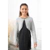imageBlackButterfly Girls Long Sleeve Sparkle Cardigan Childrens Kids Bolero ShrugSilver