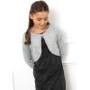 imageBlackButterfly Girls Long Sleeve Sparkle Cardigan Childrens Kids Bolero ShrugSilver
