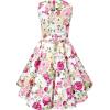 imageBlackButterfly Kids Audrey Vintage 50s Girls DressIvory Pink Floral