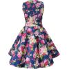 imageBlackButterfly Kids Audrey Vintage 50s Girls DressMidnight Blue Pink Floral