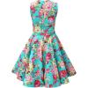 imageBlackButterfly Kids Audrey Vintage 50s Girls DressTurquoise Pink Floral