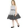imageBlackButterfly Kids Audrey Vintage 50s Girls DressWhite  Black Polka Dot
