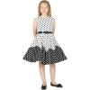 imageBlackButterfly Kids Audrey Vintage 50s Girls DressWhite  Black Polka Dot