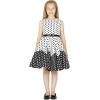 imageBlackButterfly Kids Audrey Vintage 50s Girls DressWhite  Black Polka Dot