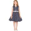 imageBlackButterfly Kids Holly Vintage Polka Dot 50s Girls DressMidnight Blue
