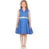imageBlackButterfly Kids Holly Vintage Polka Dot 50s Girls DressRoyal Blue