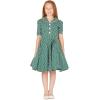 imageBlackButterfly Kids Sabrina Vintage Polka Dot 50s Girls DressGreen