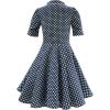 imageBlackButterfly Kids Sabrina Vintage Polka Dot 50s Girls DressMidnight Blue