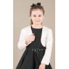 imageBlackButterfly Kids Satin Long Sleeve Bolero Childrens Girls ShrugIvory