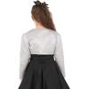 imageBlackButterfly Kids Satin Long Sleeve Bolero Childrens Girls ShrugSilver