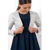 imageBlackButterfly Kids Satin Long Sleeve Bolero Childrens Girls ShrugSilver