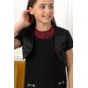 imageBlackButterfly Kids Satin Short Sleeve Bolero Childrens Girls ShrugBlack