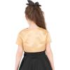 imageBlackButterfly Kids Satin Short Sleeve Bolero Childrens Girls ShrugGold