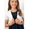 imageBlackButterfly Kids Satin Short Sleeve Bolero Childrens Girls ShrugIvory