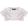 imageBlackButterfly Kids Satin Short Sleeve Bolero Childrens Girls ShrugSilver