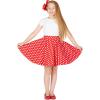 imageBlackButterfly Kids Vintage 50s Full Circle Girls Swing SkirtRed  Polka Dot