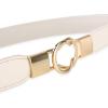 imageBlackButterfly Retro Elastic Round Metal Buckle Skinny Waist Waspie BeltBeige