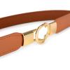 imageBlackButterfly Retro Elastic Round Metal Buckle Skinny Waist Waspie BeltLight Brown