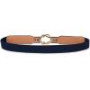imageBlackButterfly Retro Elastic Round Metal Buckle Skinny Waist Waspie BeltMidnight Blue