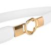 imageBlackButterfly Retro Elastic Round Metal Buckle Skinny Waist Waspie BeltWhite