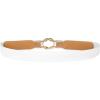 imageBlackButterfly Retro Elastic Round Metal Buckle Skinny Waist Waspie BeltWhite
