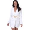 imageBlackButterfly Stretchy Vintage Wide Waspie Elastic Pearl Buckle Waist BeltBeige