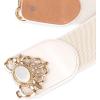 imageBlackButterfly Stretchy Vintage Wide Waspie Elastic Pearl Buckle Waist BeltBeige