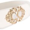 imageBlackButterfly Stretchy Vintage Wide Waspie Elastic Pearl Buckle Waist BeltBeige