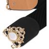 imageBlackButterfly Stretchy Vintage Wide Waspie Elastic Pearl Buckle Waist BeltBlack