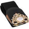 imageBlackButterfly Stretchy Vintage Wide Waspie Elastic Pearl Buckle Waist BeltBlack