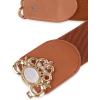 imageBlackButterfly Stretchy Vintage Wide Waspie Elastic Pearl Buckle Waist BeltLight Brown