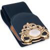 imageBlackButterfly Stretchy Vintage Wide Waspie Elastic Pearl Buckle Waist BeltMidnight Blue