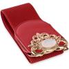 imageBlackButterfly Stretchy Vintage Wide Waspie Elastic Pearl Buckle Waist BeltRed