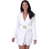 imageBlackButterfly Stretchy Vintage Wide Waspie Elastic Pearl Buckle Waist BeltWhite