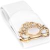 imageBlackButterfly Stretchy Vintage Wide Waspie Elastic Pearl Buckle Waist BeltWhite