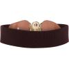 imageBlackButterfly Wide Elastic Stretch Vintage Antique Retro Buckle BeltDark Brown