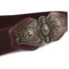 imageBlackButterfly Wide Elastic Stretch Vintage Antique Retro Buckle BeltDark Brown