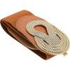 imageBlackButterfly Wide Elastic Vintage Cinch Retro Metal Interlock Buckle BeltBrown