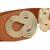 imageBlackButterfly Wide Elastic Vintage Cinch Retro Metal Interlock Buckle BeltBrown