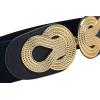 imageBlackButterfly Wide Elastic Vintage Cinch Retro Metal Interlock Buckle BeltMidnight Blue