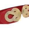 imageBlackButterfly Wide Elastic Vintage Cinch Retro Metal Interlock Buckle BeltRed