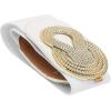 imageBlackButterfly Wide Elastic Vintage Cinch Retro Metal Interlock Buckle BeltWhite