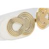 imageBlackButterfly Wide Elastic Vintage Cinch Retro Metal Interlock Buckle BeltWhite