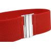 imageBlackButterfly Wide Elastic Waist Cinch Stretch Waistband Retro Vertical Clasp Buckle BeltRed