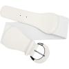 imageBlackButterfly Wide PU Elastic Stretch Thick Buckle Waist BeltWhite
