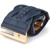 imageBlackButterfly Wide Waspie Elastic Vintage Braided Vertical Clasp Buckle Cinch Waist BeltMidnight Blue