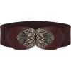 imageBlackButterfly 3 Inch Wide Waspie Elastic Vintage Buckle Waist BeltDark Brown