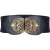 imageBlackButterfly 3 Inch Wide Waspie Elastic Vintage Buckle Waist BeltMidnight Blue