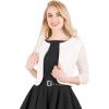imageBlackButterfly Cropped 34 Lace Sleeve Open Bolero Evening BlouseIvory